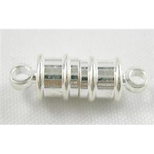 Silver Plated Magnetic Clasp, 6x17.5mm