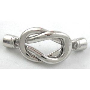 platinum plated alloy Clasp, 23x50mm, 5mm hole