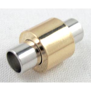 Magnetic copper Clasp, cord end, platinum & golden, 18mm length, 5mm hole