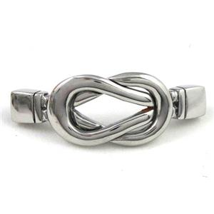 stainless steel Magnetic Clasp, platinum, approx 14x47mm, 4x6mm hole