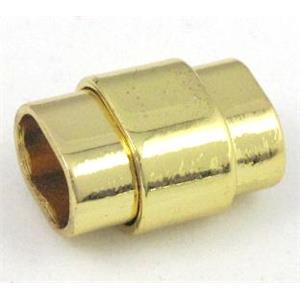 Magnetic Clasp for bracelet, gold plated, approx 15x20mm, 7x11mm hole