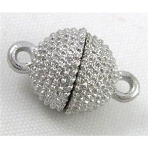 Magnetic Clasp for bracelet, necklace, platinum plated, approx 12mm dia