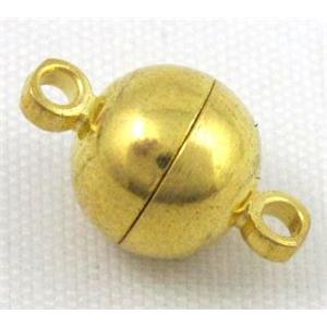 Magnetic Clasp for bracelet, necklace, gold plated, approx 10mm dia