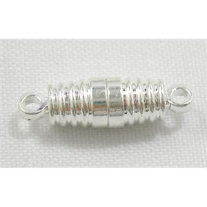 Silver Plated Magnetic Clasp, 5x17.5mm