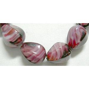 Faceted Drip Millefiori Glass bead, 14mm dia, 16.5mm high, 20pcs per st
