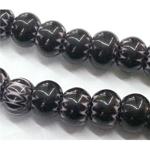 Millefiori glass bead, abacus, 6x8mm, approx 62pcs per st