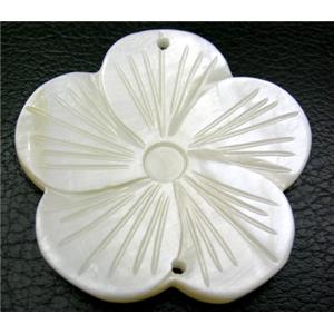 Mother of pearl flower pendant, 45mm diameter