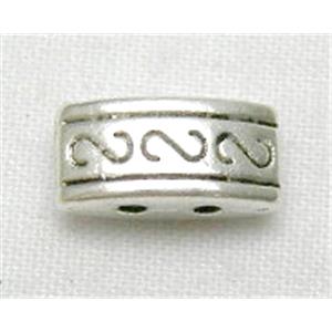 Tila Beads, Tibetan Silver Non-Nickel Spacer with 2-hole, 5x10mm