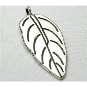 Tibetan Silver leaf Pendants Non-Nickel, 30mm length