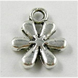 Tibetan Silver Flower pendant Non-Nickel, 11mm dia