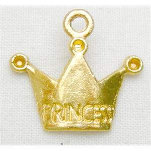 crown Charms, Tibetan Silver, Antique Gold, 19mm wide, 17mm high