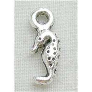 Tibetan Silver seahorse pendants, 4.5x13mm