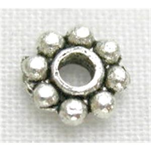 Tibetan Silver daisy Spacer Non-Nickel, 5.5mm diameter