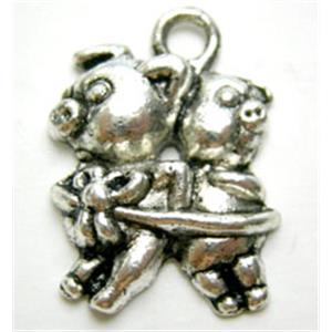 Tibetan Silver pig Non-Nickel, 15x22mm