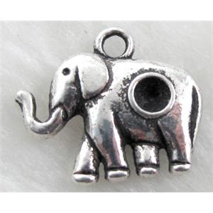 Tibetan Silver Elephant Pendant Non-Nickel, 20x18mm