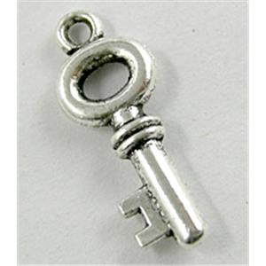 Tibetan Silver key Charms Non-Nickel, 8x20mm