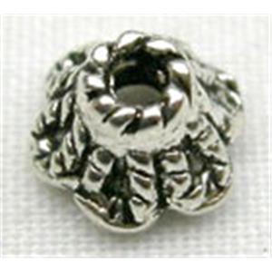 Tibetan Silver Bead-Caps non-nickel, 6mm diameter