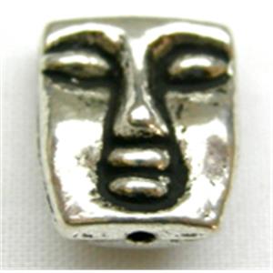 Tibetan Silver ManFace beads, 10mm wide