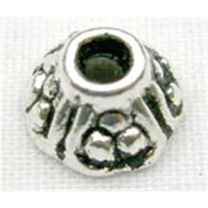 Tibetan Silver Caps non-nickel, 6mm diameter