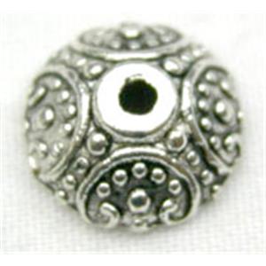 Tibetan Silver Caps non-nickel, 11mm diameter