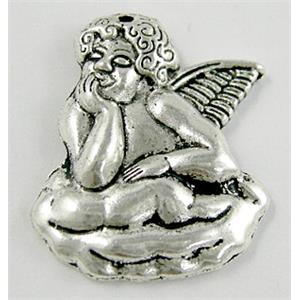 tibetan silver Praying Angel non-nickel, 23x25mm