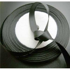 Black Satin Ribbon cord, 7mm wide, 22m per roll