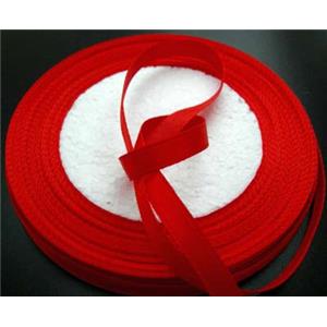 Ruby Satin Ribbon cord, 9mm wide, 22m per roll