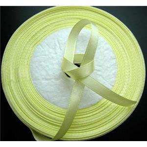 Yellow Satin Ribbon, 7mm wide,22m per roll