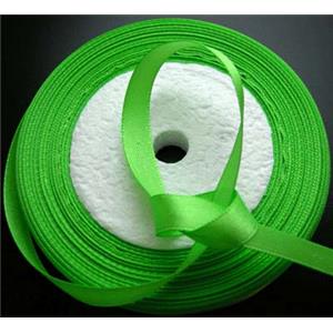 Spring Green Satin Ribbon, 7mm wide, 22m per roll