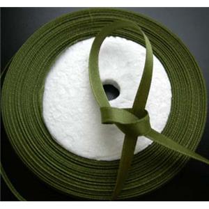 Satin Ribbon, deep green, 7mm wide,22m per roll