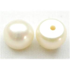 half-drilled Freshwater Pearl Cabochon, white, approx 11-11.5mm dia