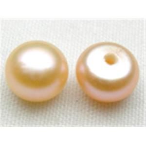 half drilled Freshwater pearl cabochon, pink, approx 4-4.5mm dia