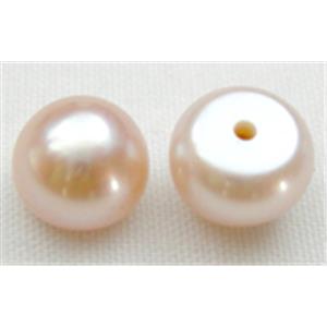 Freshwater Pearl Cabochon, Lt.Purple, half-drilled, approx 7-7.5mm dia
