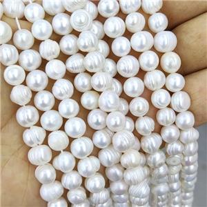 round white Freshwater Pearl Beads, B-grade, approx 8-9mm dia,15 inch length