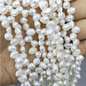 White Freshwater Pearl Beads Topdrilled, approx 7-8mm