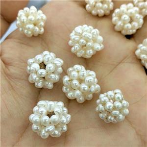 White Pearl Beads Ball Round, approx 14mm