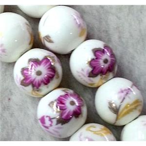 round Porcelain beads, approx 12mm dia