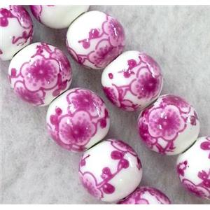 round Porcelain beads, approx 12mm dia