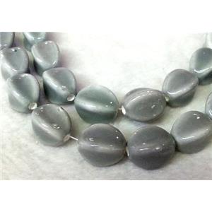 Gray Painted Oriental Porcelain Carambole Beads, approx 11x17mm