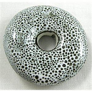 Oriental Porcelain Donuts Beads, 28mm dia,7mm thick,14pcs per st