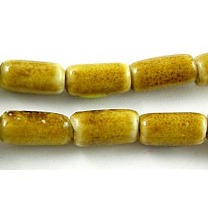 Oriental Porcelain Tube Beads, 5.5x11mm, 36pcs per st