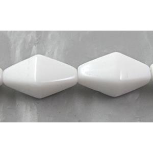 White Porcelain Beads, faceted, 8x16mm, approx 25pcs per st