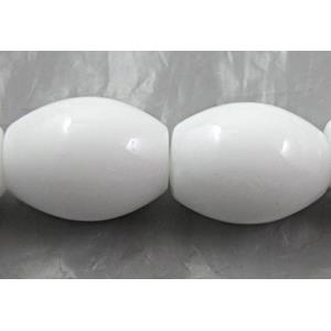 White Porcelain Beads, rice, 12x16mm, approx 25pcs per st