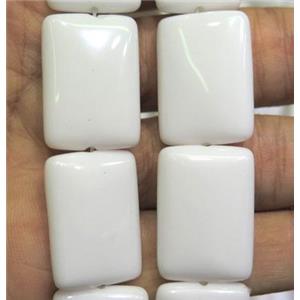 White Porcelain Beads, rectangle, approx 30x40mm
