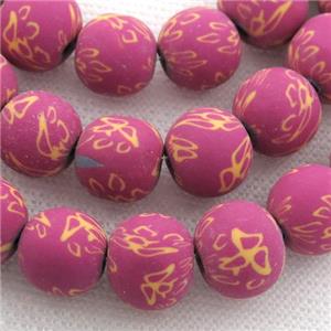 red Polymer Clay Fimo Beads, round, approx 12mm dia, 32pcs per st