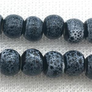 round black Porcelain beads, approx 8mm dia, 50pcs per st