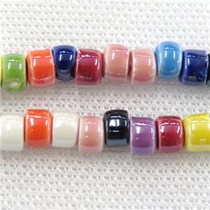 mixcolor Oriental Porcelain heishi beads, light electroplated, approx 5x7mm, 75pcs per st