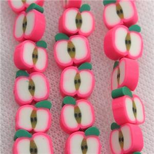 Polymer Clay Fimo Beads, apple, pink, approx 10mm