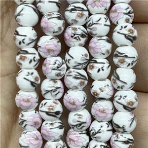 round Porcelain beads, approx 6mm dia