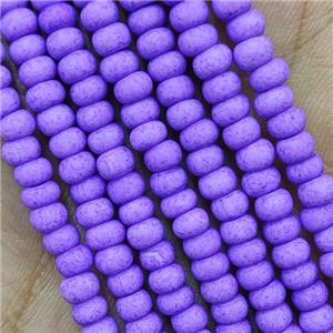 Lavender Lampwork Glass Rondelle Beads Matte, approx 4mm